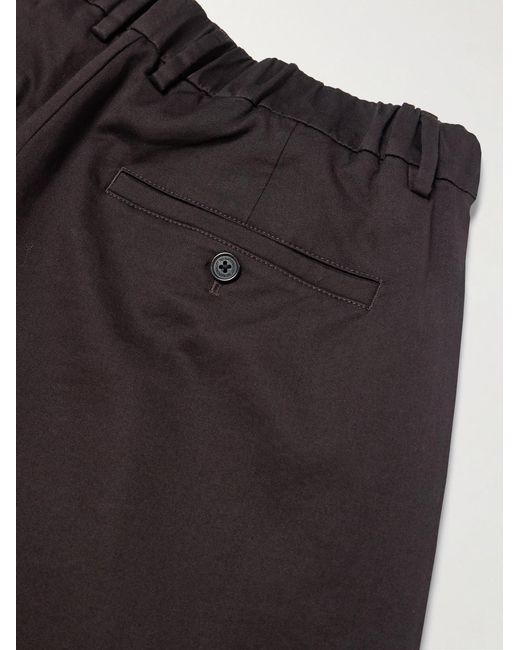 NN07 Black Kay 1420 Straight-Leg Pleated Organic Cotton-Blend Twill Trousers for men