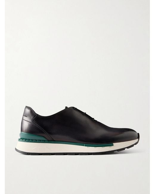 Berluti Black Fast Track Full-Grain Venezia Softy Leather Sneakers for men