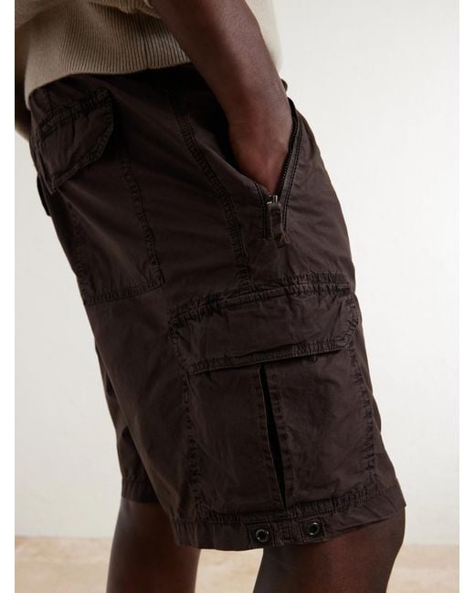 James Perse Brown Straight-leg Stretch Cotton-poplin Shorts for men