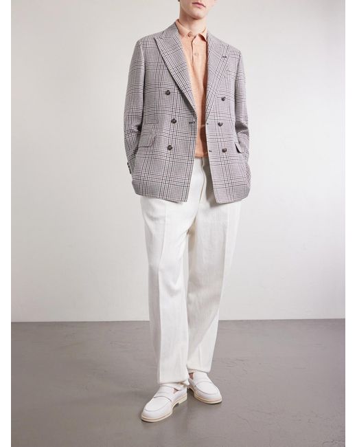 Brunello Cucinelli Natural Linen And Cotton-Blend Polo Shirt for men
