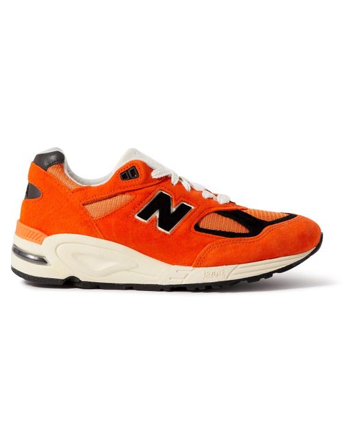 New Balance Teddy Santis 990v2 Mesh And Suede Sneakers in Orange for ...