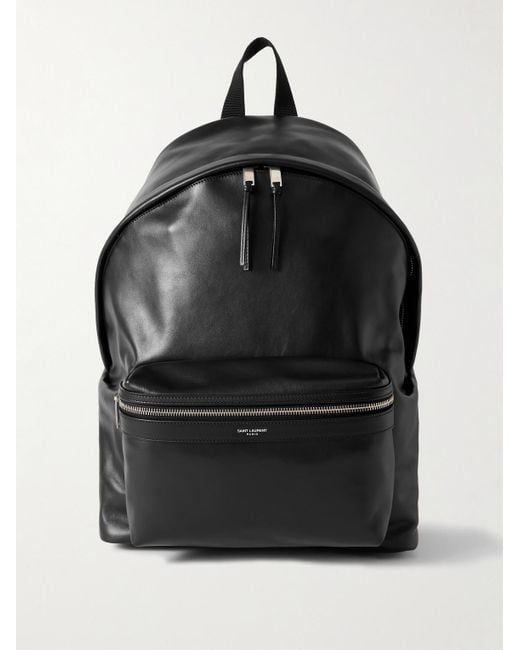 Saint Laurent Black City Leather Backpack for men