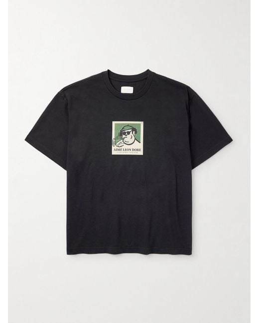 Aimé Leon Dore Musician Printed Cotton-Jersey T-Shirt in Blue for
