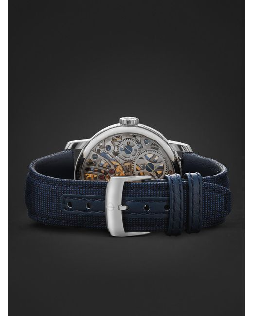 Baume & Mercier Blue Classima Hand-wound Skeleton 42mm Stainless Steel And Alligator Watch for men
