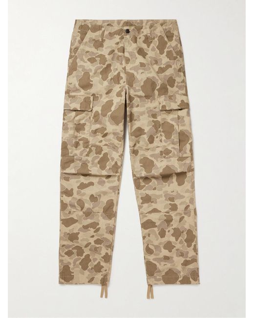 Carhartt Aviation gerade geschnittene Cargohose aus Baumwoll-Twill mit Camouflage-Print in Natural für Herren