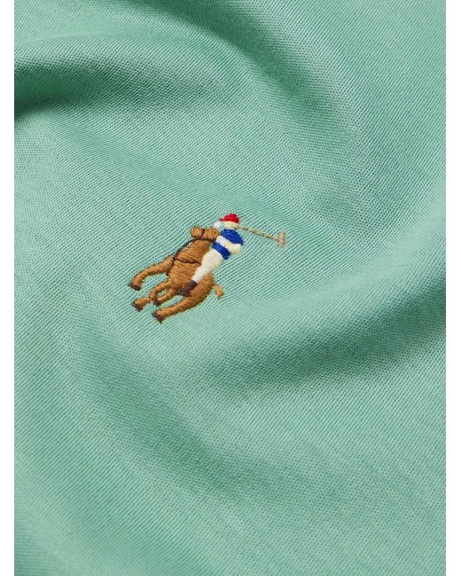 Polo Ralph Lauren Green Logo-Embroidered Cotton-Jersey Polo Shirt for men