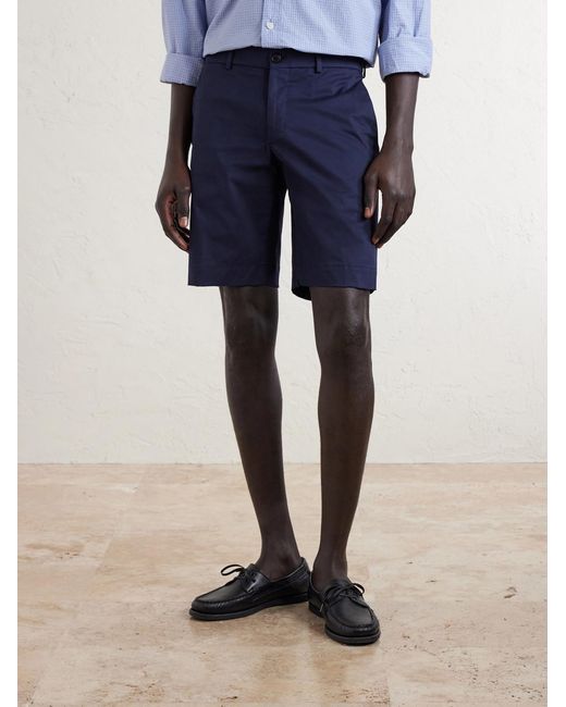 Slowear Blue Slim-Fit Cotton-Blend Gabardine Chino Shorts for men