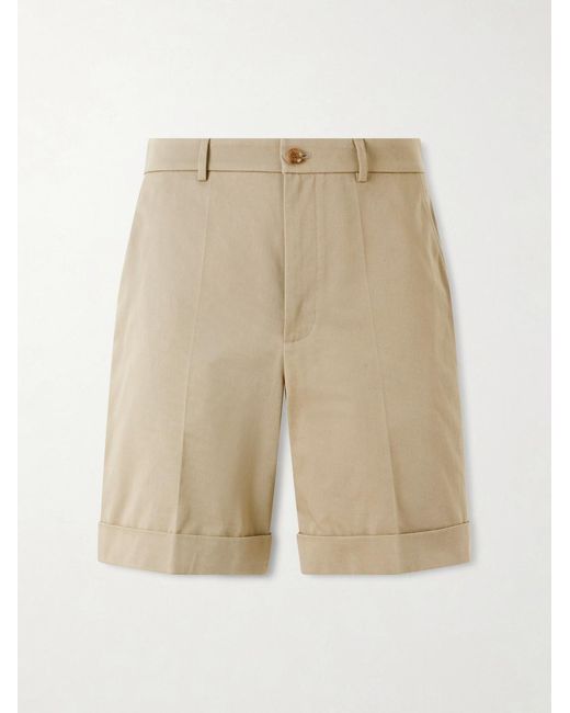 Valentino Garavani Natural Straight-Leg Cotton-Gabardine Shorts for men