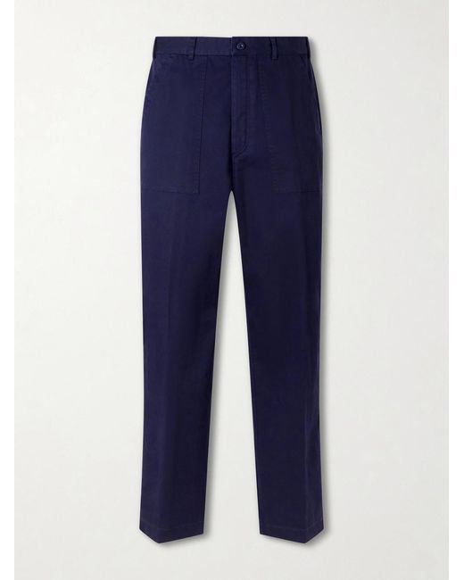 Ralph Lauren Blue Straight-leg Cotton-blend Twill Trousers for men