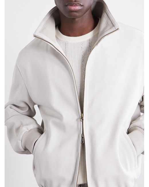 Aimé Leon Dore White Suede Jacket for men