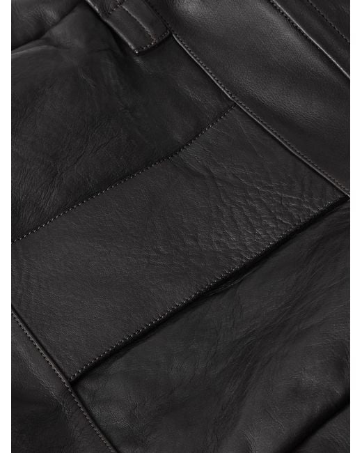 Officine Creative Black Helmet 056 Full-Grain Leather Weekend Bag for men