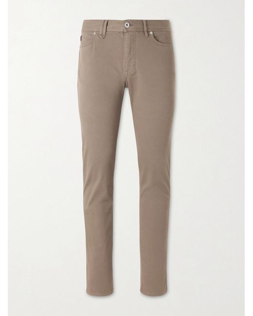 Brioni Natural Meribel Straight-Leg Cotton-Blend Trousers for men