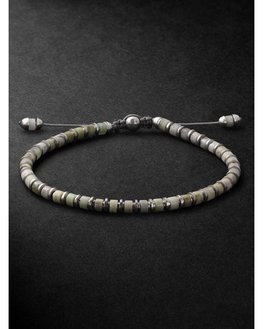 M. Cohen Sapet Armband mit Zierperlen aus Chrysopras und Sterlingsilber in Black für Herren