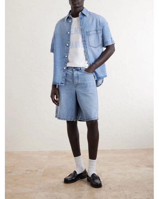 Givenchy Blue Straight-Leg Denim Shorts for men