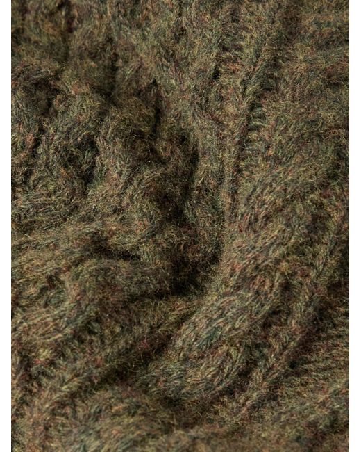 Ghiaia Green Pescatore Cable-Knit Wool Sweater for men