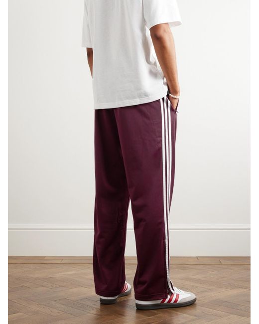 adidas Originals Slim-fit Straight-leg Striped Recycled Tech-jersey Track  Pants in Brown for Men | Lyst UK