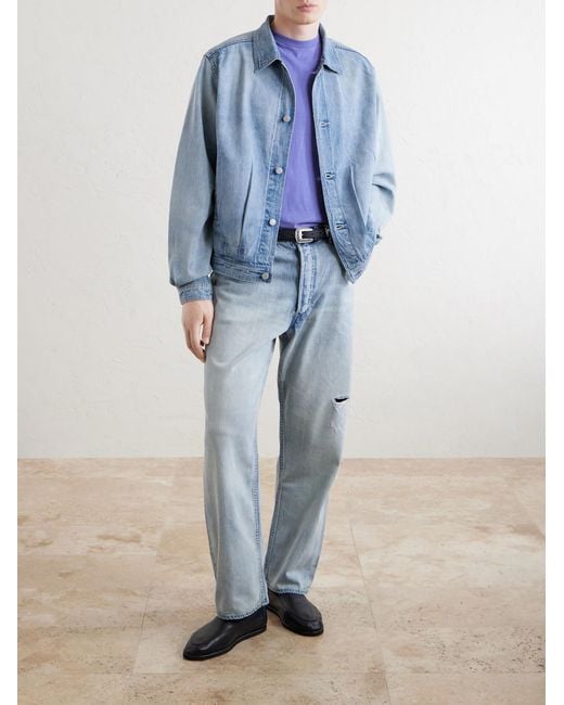 Auralee Blue Wide-Leg Jeans for men