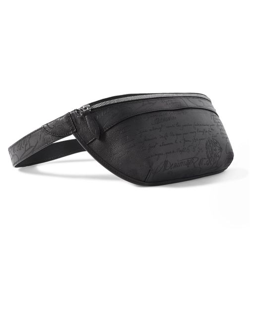 Berluti Black Rider Scritto Venezia Softy Full-grain Leather Belt Bag for men