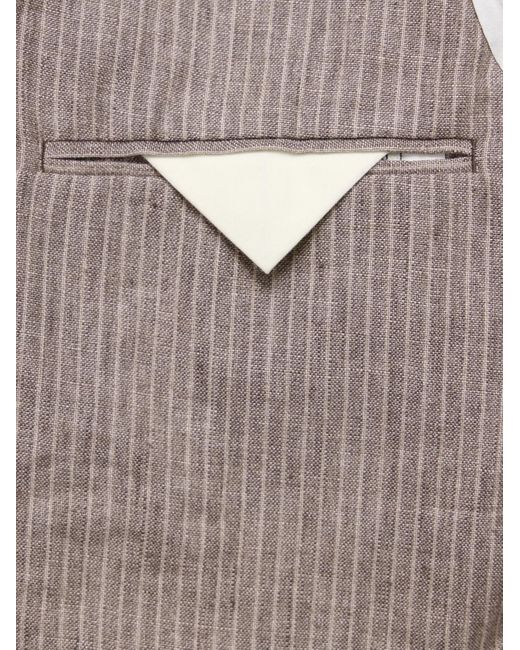 Oliver Spencer Brown Laurel Unstructured Striped Linen Suit Jacket for men
