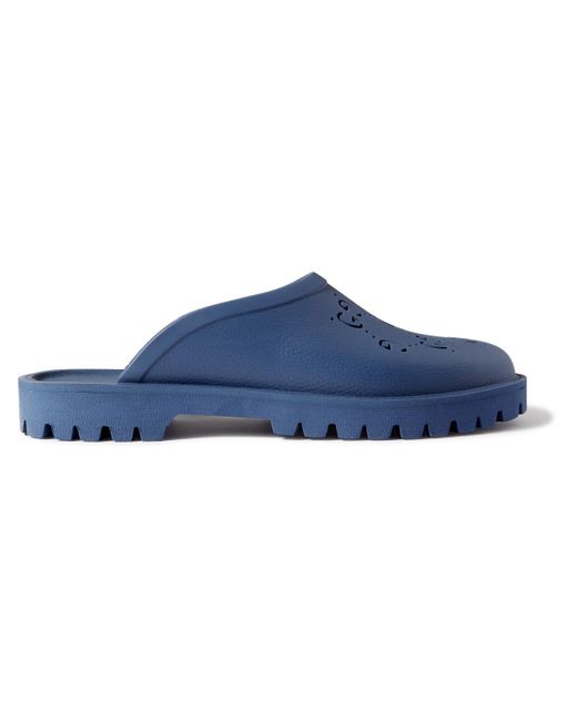 Gucci Logoperforated Rubber Clogs in Blue for Men Lyst