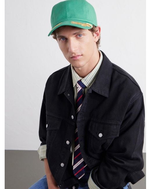 Visvim Green Excelsior Ii Embroidered Cotton-Canvas Cap for men