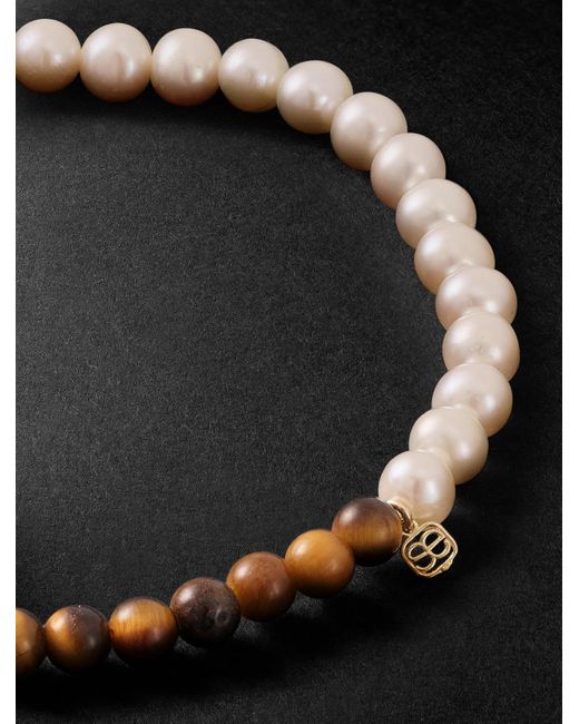 Sydney Evan Black Evil Eye Petals 14-Karat Multi-Stone Beaded Bracelet for men