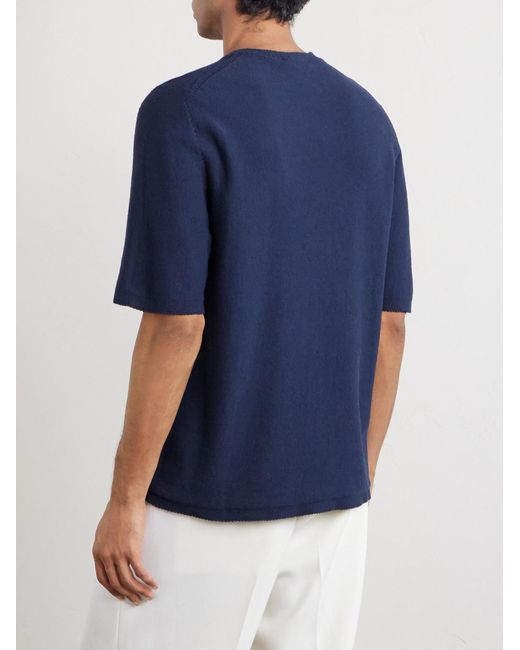 Inis Meáin Blue Linen And Cotton-blend T-shirt for men