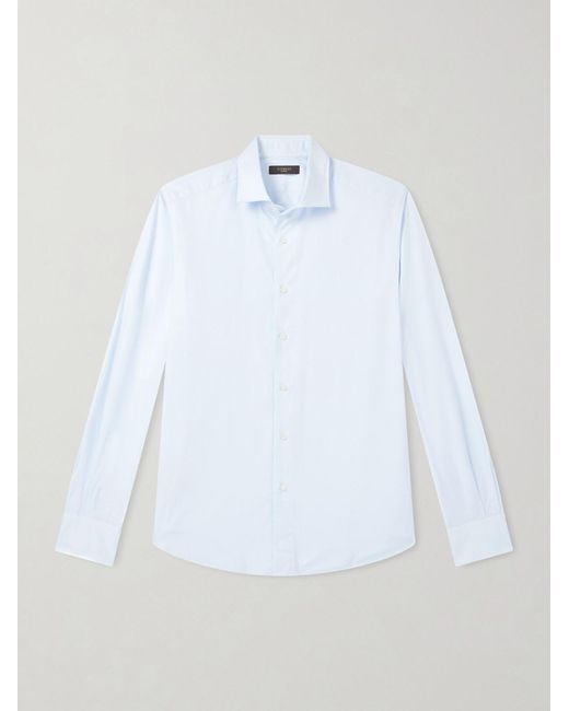 Slowear White Slim-fit Cutaway-collar Cotton Oxford Shirt for men