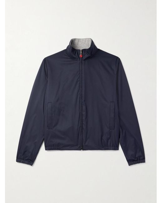 Kiton Blue Reversible Jersey And Tech-Shell Blouson Jacket for men