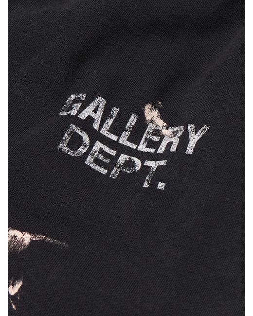 GALLERY DEPT. Blue Flared Paint-Splattered Panelled Logo-Print Cotton-Jersey Sweatpants for men