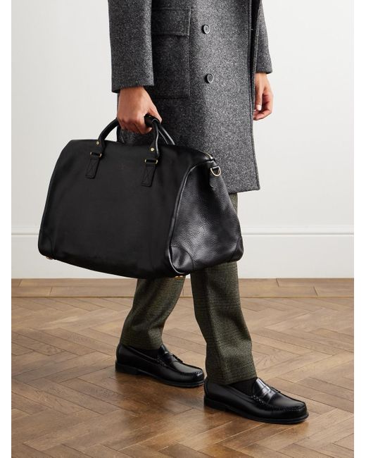 Bennett Winch Black Commuter Full-grain Leather Holdall for men