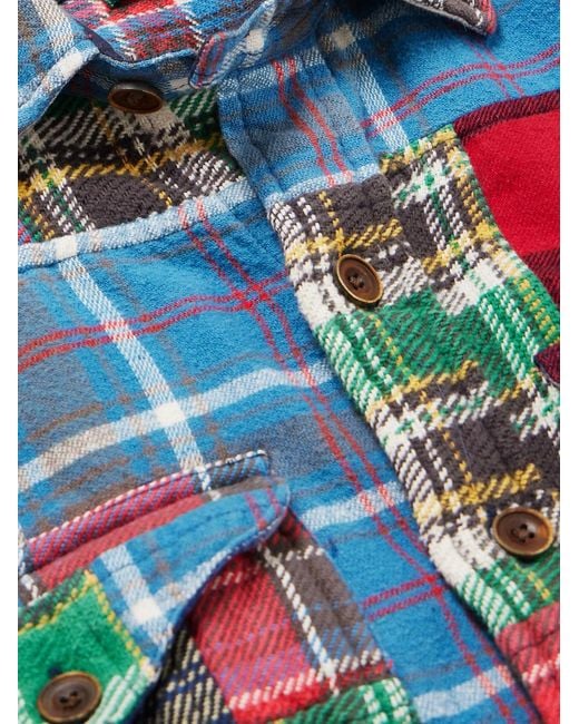 Polo Ralph Lauren Red Polo Country Checked Patchwork Cotton-Flannel Shirt for men