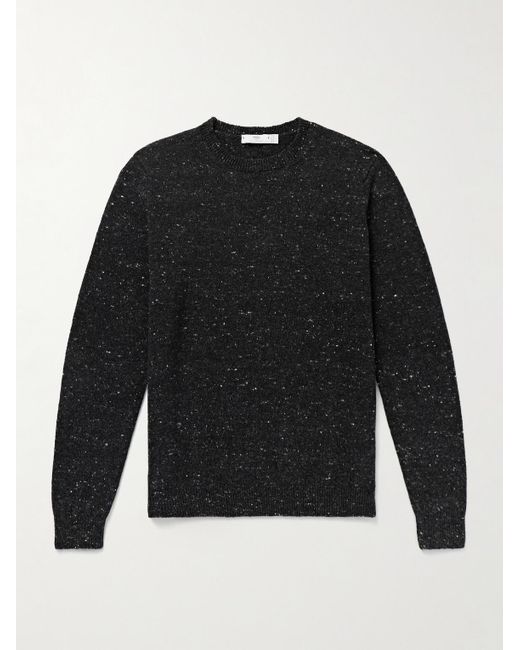 Inis Meáin Black Merino Wool And Cashmere-blend Sweater for men