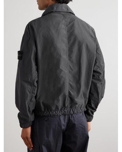 Stone Island Blouson aus "David Light-TC"-Material mit Logodetail in Stückfärbung in Black für Herren