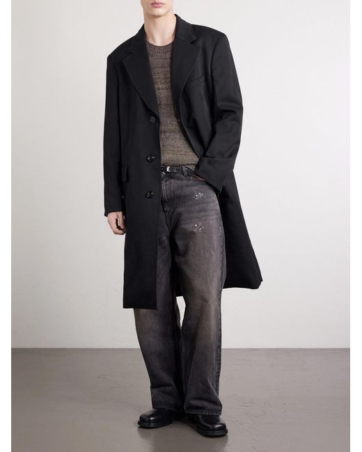 Our Legacy Black Dolphin Virgin Wool-Gabardine Coat for men