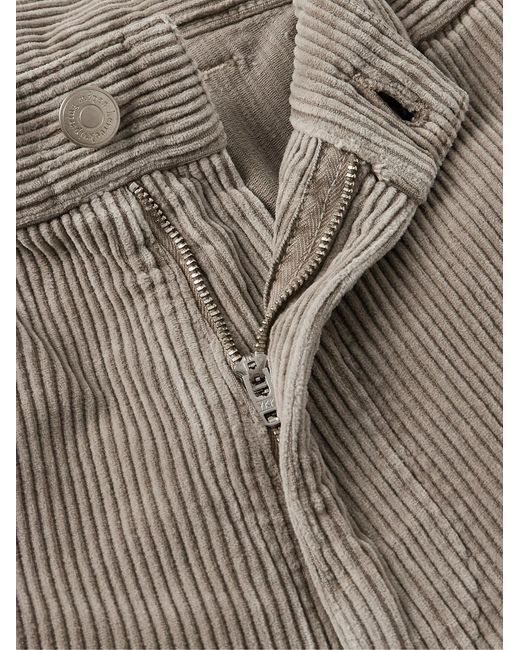 mfpen Gray Straight-Leg Cotton-Corduroy Trousers for men