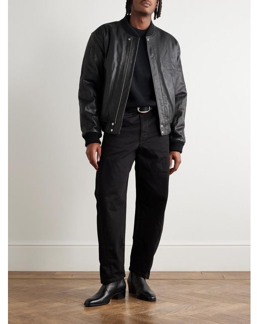 Isabel Marant Black Blaike Leather Bomber Jacket for men