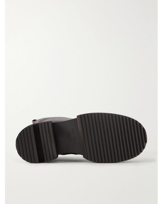 Rick Owens Black Creeper Gabe Washed Leather Lace-Up Boots for men