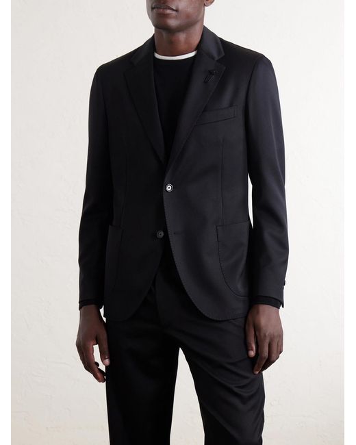 Lardini Black Wool-gabardine Suit Jacket for men