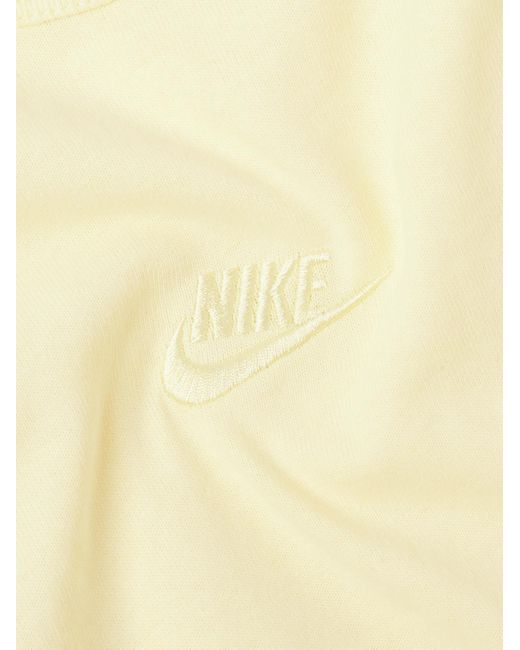 T-shirt in jersey di cotone con logo ricamato NSW di Nike in Natural da Uomo