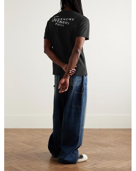 Givenchy Black Logo-Print Cotton-Jersey T-Shirt for men