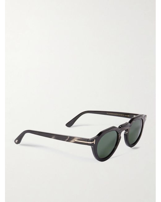 Tom Ford Green Round-frame Horn Sunglasses for men
