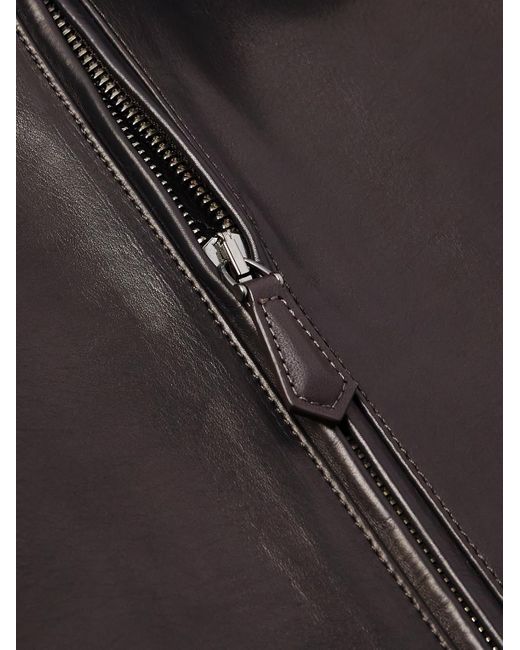 Loro Piana Black Baydan Shearling-Trimmed Aviator Jacket for men