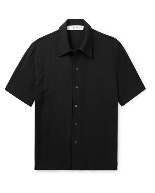 Séfr Black Suneham Crepe Shirt for men