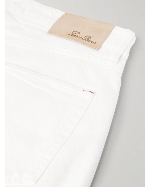 Loro Piana White Quarona Slim-Fit Stretch-Cotton Twill Trousers for men