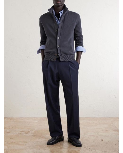 Slowear Blue Cotton Cardigan for men