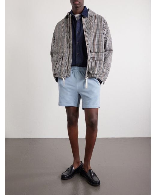 Remi Relief Blue Straight-Leg Cotton-Jersey Shorts for men