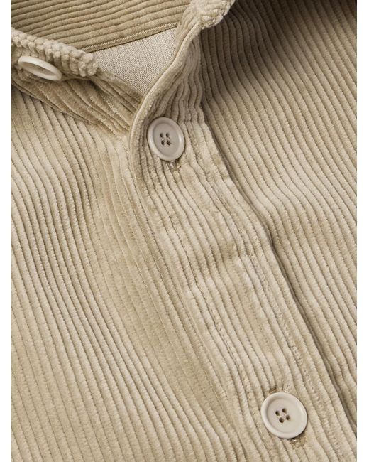 A.P.C. Natural Bobby Logo-embroidered Cotton-corduroy Overshirt for men