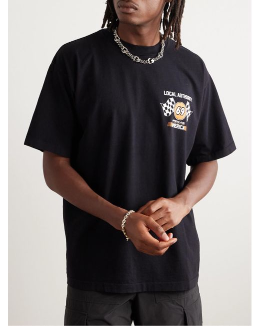 Local Authority Black Sex Drive Logo-print Cotton-jersey T-shirt for men