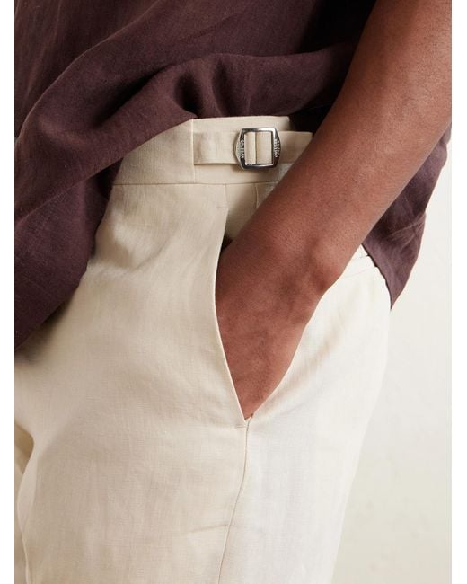 Orlebar Brown Natural Griffon Tapered Linen Trousers for men